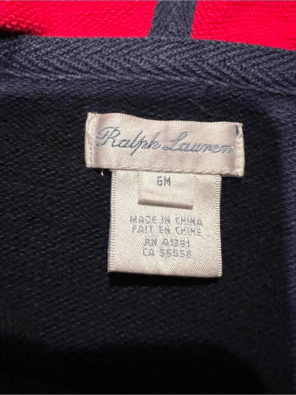 Polo by Ralph Lauren Navy and Red Infant Hooded Zip Sweatsuit - 6 months